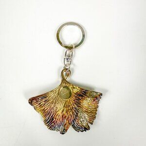 Michael Aram Gingko Leaf Keychain Silver-Tone Keyring